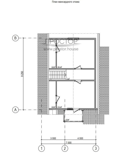 Каркасный дом 7х9 проект 2 этаж-Простор