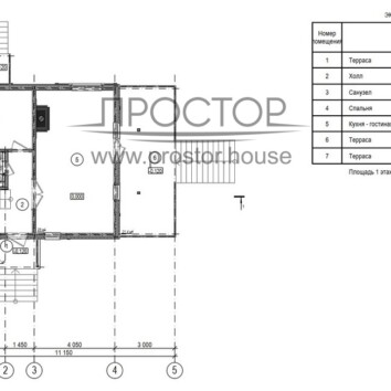 Каркасный дом 8х8 проект 1 этаж-Простор